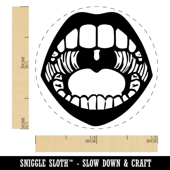 Open Mouth Teeth Lips Tongue Uvula Self-Inking Rubber Stamp Crafting Planners UV {1}