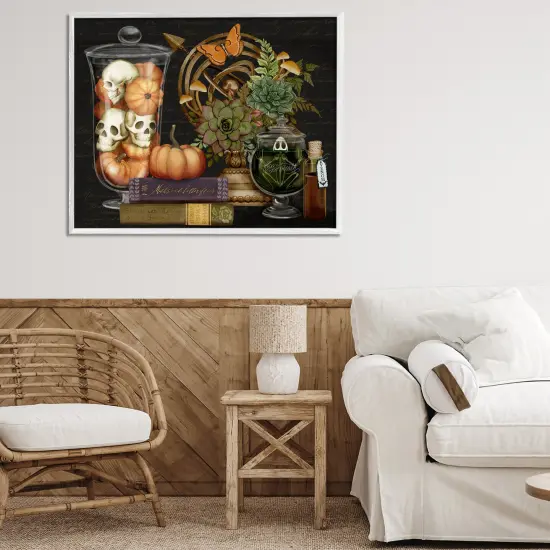 Autumnal Dark Academia Framed Giclee Art Black {8}