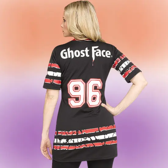 Adult Ghost Face Dress Costume Halloween Lace-Up V-Neck Printed Mask {6}