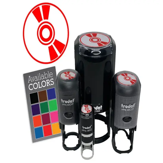 CD ROM Compact Disk DVD Self-Inking Rubber Stamp Crafting Planners Purple {7}