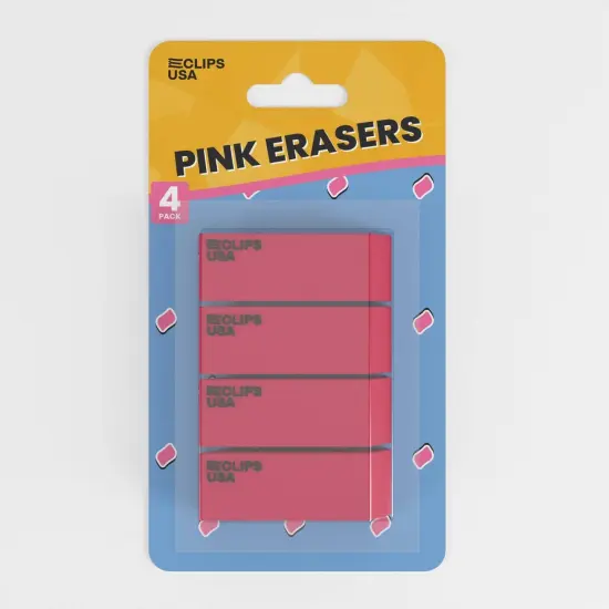 Classic Pink Erasers &ndash; Non-Toxic &ndash; 4 Count &ndash; 48 Sets {2}