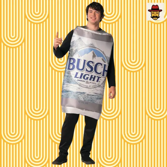 Busch Light Can Costume Funny Beer Foam Tunic Photo Print Adult Halloween Party Outfit {3}