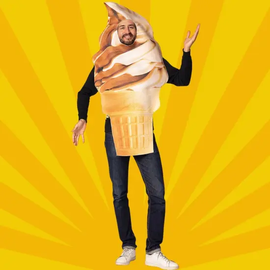 Soft Serve Ice Cream Cone Adult Costume Get Real Tunic Funny Food Outfit Halloween Party {3}