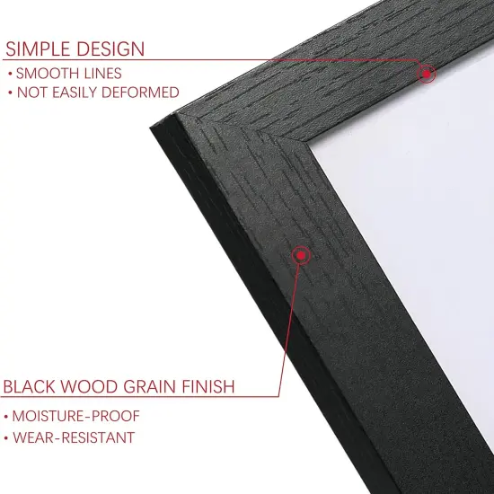 11x14 Picture Frame Set of 6, Display Pictures 8x10 with Mat or 11x14 Without Mat for Wall Mounting or Table Top, Photo Frames Collage for Wall Decor, Black Woodgrain. {3}