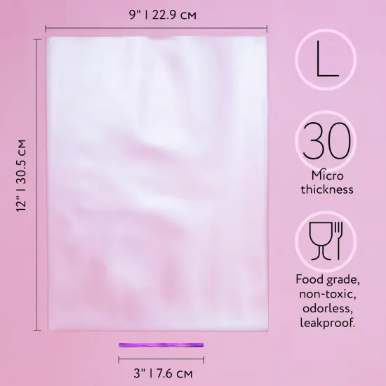 Lot45 Small Clear Treat Bags with Ties Cookie Bags Bakery Bag - 6x9 Inch 200pk {3}