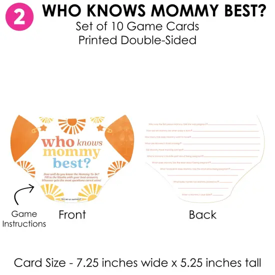 Big Dot of Happiness Here Comes The Son Baby Shower Game Bundle Pack, 4 Activities - Who Knows Mommy Best, Mommy or Daddy Quiz,&nbsp;What's in Your Purse and Oh Baby {6}