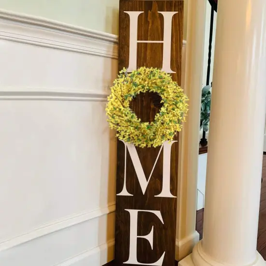 Spring Forsythia Wreath Yellow Flower Wreath Artificial Front Door Wreath with Grapevine Garland Greenery Wreath for Home Indoor Wall Farmhouse Outdoor Garden Office Wall Wedding Decor {2}