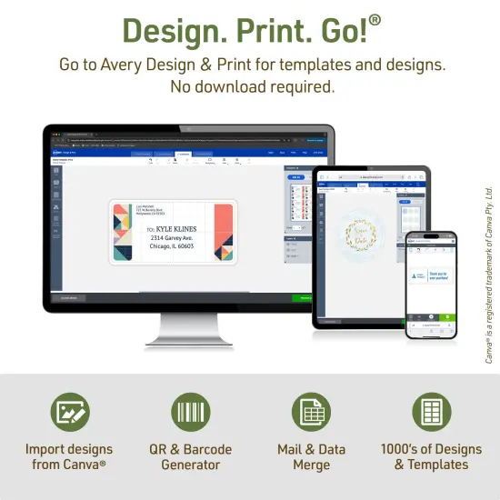 Avery EcoFriendly Recycled Shipping Labels, 5.5" x 8.5" Half-Sheet Labels, White, Permanent Adhesive, Laser & Inkjet Printers, 20 Printable Labels (48808) {6}