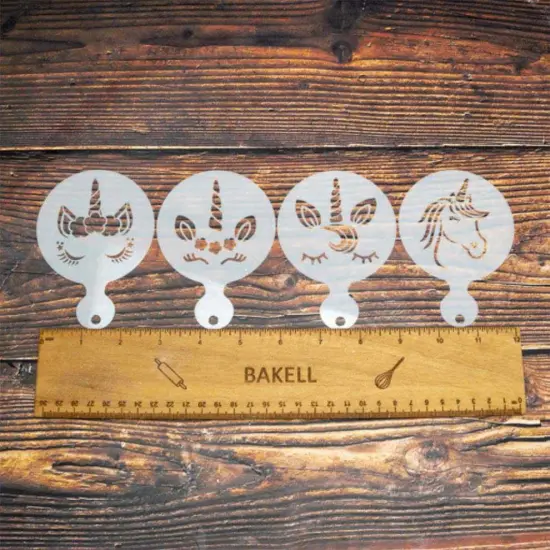 3x3 Unicorn Variety Stencil Pack - 4 PC Set | Bakell&reg; {2}