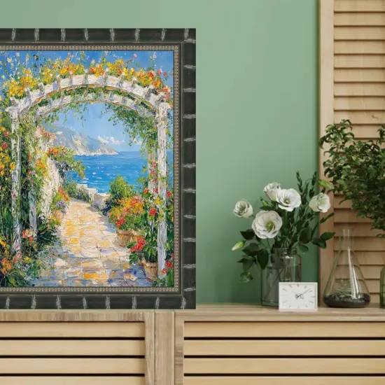 Boho Black Bamboo Wood Picture Frame 20x28 frame {7}