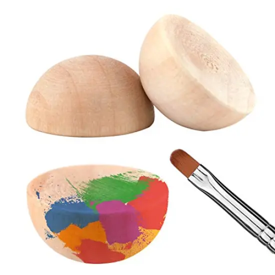 LUTER 300pcs 15mm Half Wooden Balls Unfinished Split Wood Balls Mini Half Natural Wooden Balls for DIY Projects Kids Arts and Craft Supplies {2}