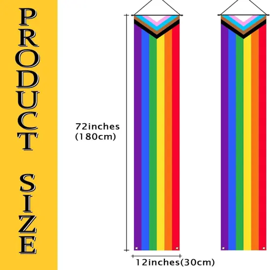 Pride Porch Banner Rainbow Gay Pride Decoration Outdoor Happy Pride Decorations Front Door Sign Wall Hanging LGBT Decoration for Home Office Party Favors and Supplies {2}