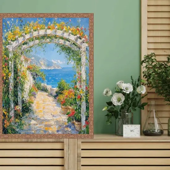 Slim Gold Leaf Floral Star Picture Frame 13x17 frame {5}