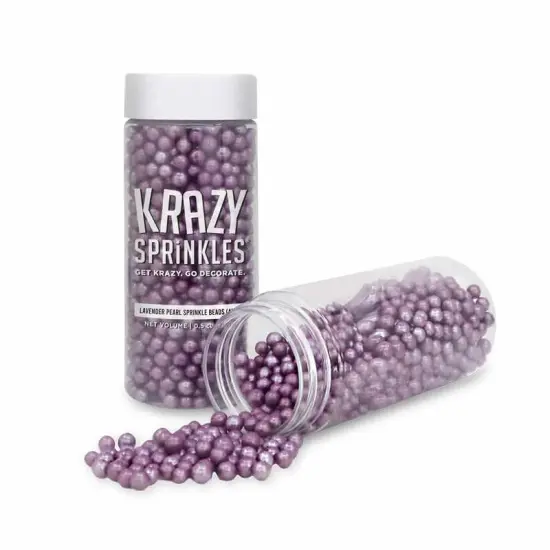 Krazy Sprinkles -Lavender Pearl 4mm Beads (1/2 Cup, 1x Jar) for Cakes, Ice Cream & Cookies {2}
