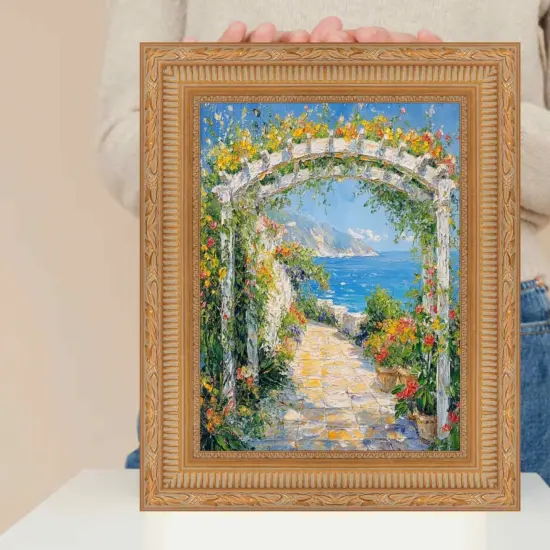 Wide Colosseum Gold Leaf Scoop Picture Frame 14x14 frame {7}