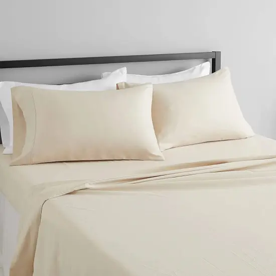 Ivory 1000 Thread Count Cotton Sheet Set Sateen Weave Deep Pocket Fitted Sheets Included {1}