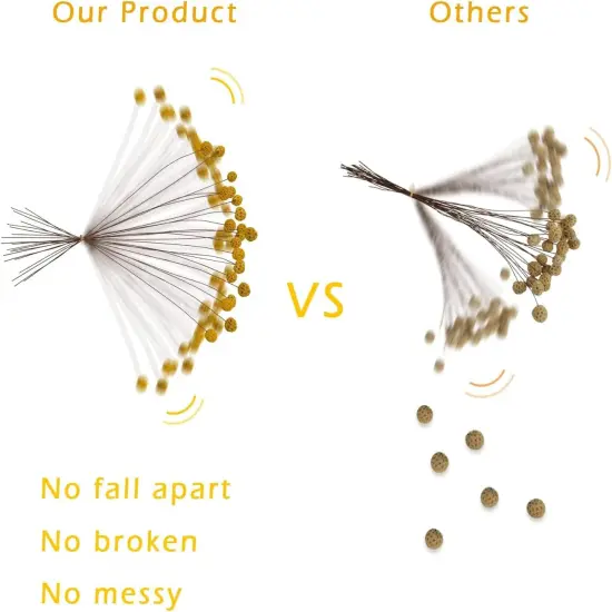 24 PCS 18&rdquo; Dried Craspedia Billy Balls Flowers - Yellow {3}