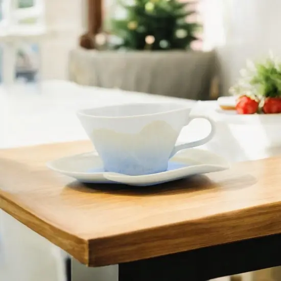 Ceramic Crystalline Glaze Cup and Saucer, Afternoon Tea, Gift for Her, Kitchen Decor {1}