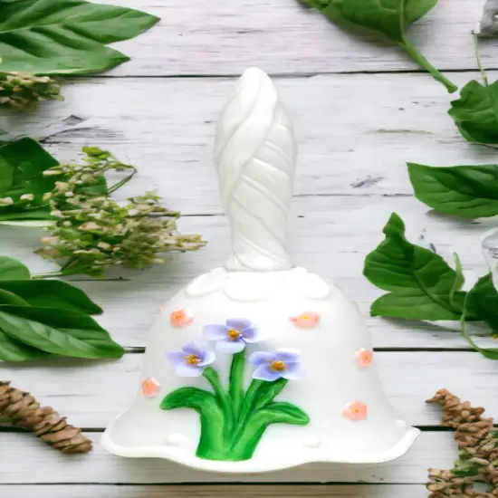 Ceramic Wedding Bell with Tulip Flowers, Wedding D&eacute;cor or Gift, Anniversary D&eacute;cor or Gift, Home D&eacute;cor, Vanity Decor {2}