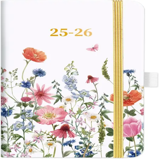 Pocket Calendar 2025-2026 - Pocket Planner 2025-2026 for Purse, Academic Planner 2025-2026 from Jul. 2025 - Jun. 2026, 6.3''&times;3.8'', Weekly & Monthly Planner with Pen Loop - Floral {1}