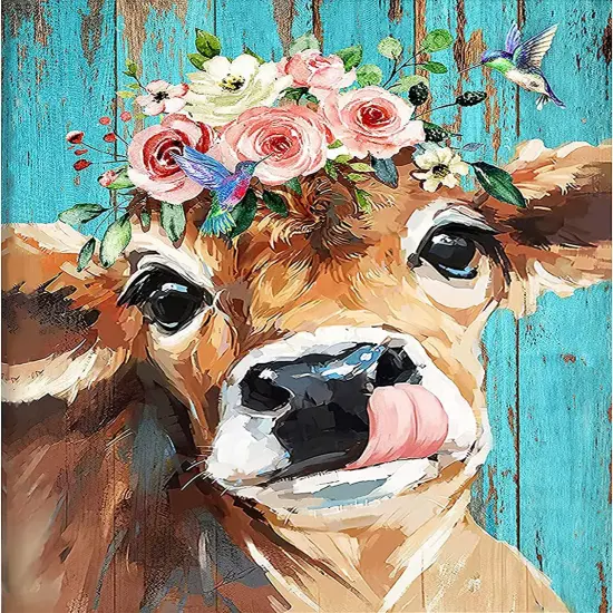 Cow Acrylic Paint by Number kit for Adults & Kids-16x20 inch(No Frame) {1}