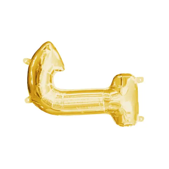 Anagram&reg; 16" Gold Letter J Balloon Air Fill Only Foil Mylar {5}