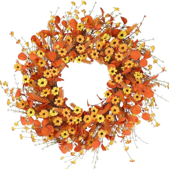 24'' Autumn Harvest Fall Wreath {1}