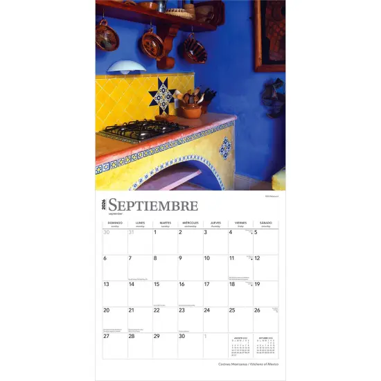 Cocinas Mexicanas | Kitchens of Mexico | 2026 12 x 24 Inch (Hanging) Monthly Square Wall Calendar | English/Spanish Bilingual | Plastic-Free {4}