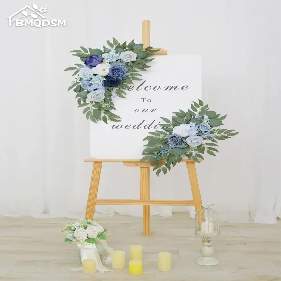 Pack of 2 -Wedding Welcome Signs Floral,Wedding Arch Flowers for Wedding Decorations {2}