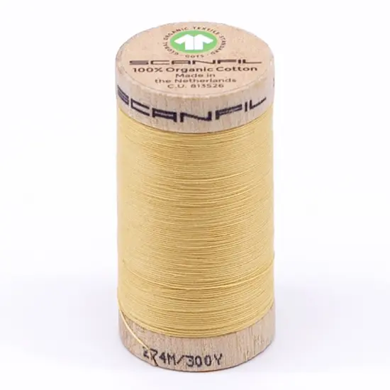 300 Yards Cornsilk Yellow Organic Pima Cotton Thread 30wt Quilting Sewing {1}