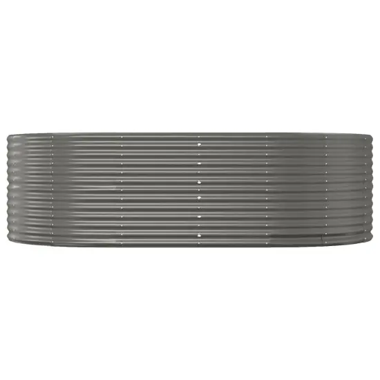 vidaXL Garden Raised Bed Gray 83.5"x55.1"x26.8" Powder-coated Steel {3}