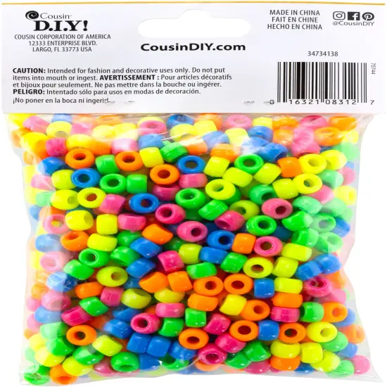 CousinDIY Fun Pack Acrylic Pony Beads 700/Pkg {4}