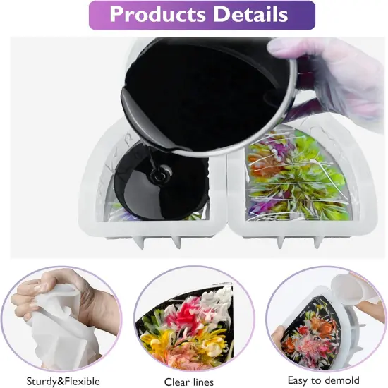 LET'S RESIN Bookends Resin Molds, 1 Pair Geode Book Organize Resin Molds Silicone Large, Crystal Epoxy Resin Molds for Books, Desktop Organizer, Office Home Decoration, Gift {4}