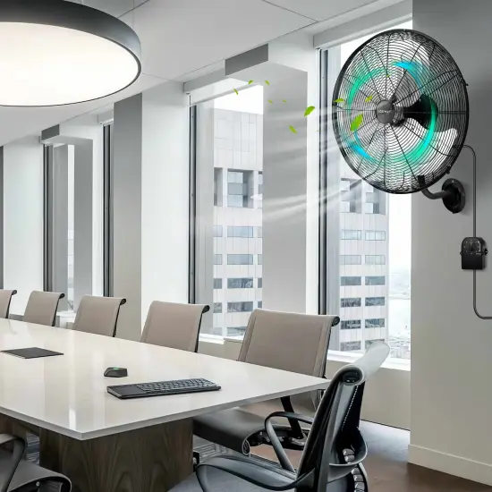 20 Inch Wall Mount Fan with 3 Fan Speeds and Adjustable Tilt Head-Black {3}