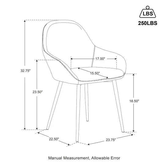 Set of 2/4 Mid-Century Modern Leatherette Dining Armchairs {9}