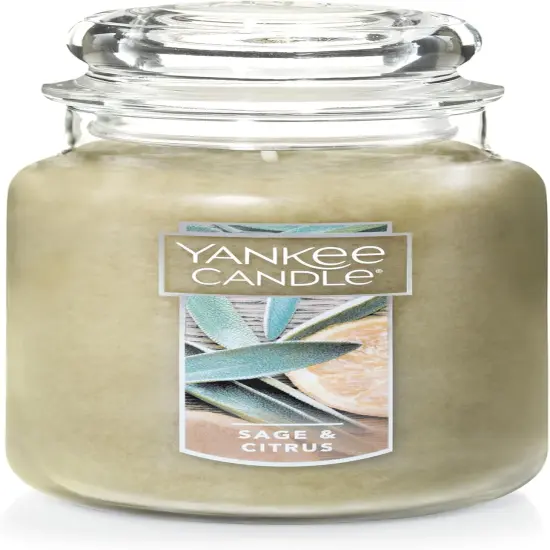 Sage & Citrus Scented, Classic 22oz Large Jar Single Wick Candle, Over 110 Hours of Burn Time, Ideal for Home Decor and Gifts {1}