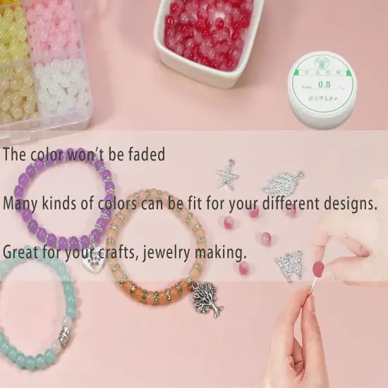 2090pcs 6mm Glass Beads Kit Set Assorted Handcrafted Round Smooth Loose Bracelet Beads Bulk for DIY Crafts & Jewelry Making {4}