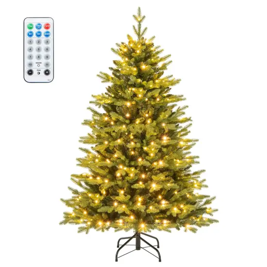 5 Feet Artificial Xmas Tree Hinged with 11 Lighting Modes and Remote Control {4}