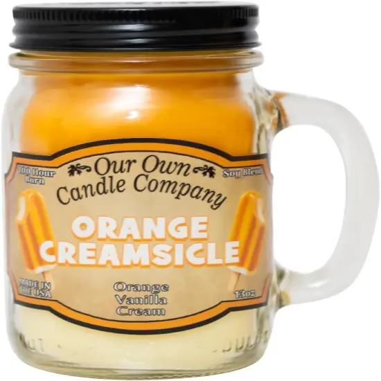 Orange Creamsicle Scented Mason Jar Candle, 100 Hour Burn Time, 13 Ounces {1}