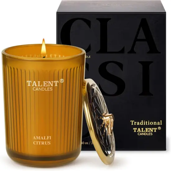 Jar Candles for Home Scented | Aromatherapy Candles Gifts for Women & Men | Natural Soy Candle | 8.4oz Traditional Style | Amalfi Citrus {1}