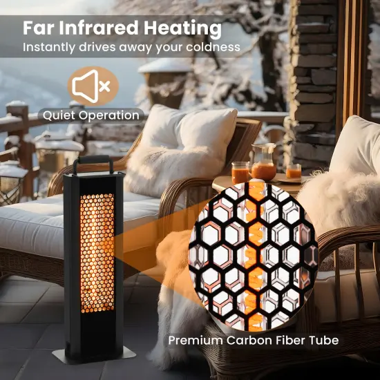 IP65 Waterproof Aluminum Heater with Double-Sided Heating and Overheat Protection-Black {6}