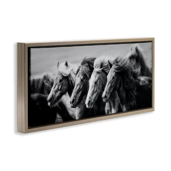 Stupell Industries Monochrome Horse Herd Gallop Floating Frame By PHBurchett {3}