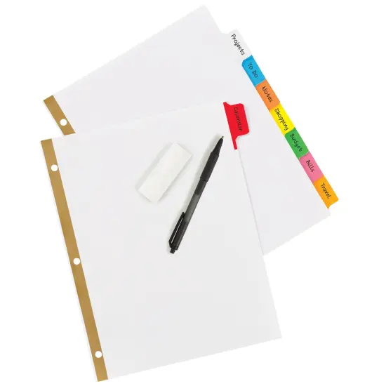 Avery Big Tab Write & Erase Dividers for 3 Ring Binders, 8-Tab Set, Multicolor Divider Tabs, Great for Organizing Projects, Reports, Finances, and More (3-Pack of 23079) {2}