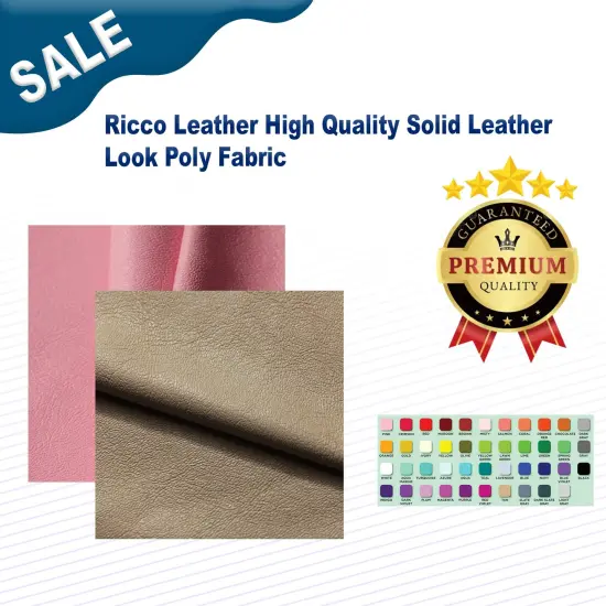 Ricco Leather High Quality Solid Leather Look Poly Fabric Coral {2}