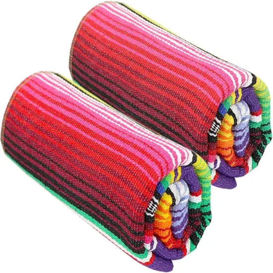2 Packs Mexican Table Runner 14 x 84 inch, Serape Table Runner for Mexican Party Wedding Decorations Outdoor Picnics Dining Table, Fringe Cotton Table Runners with 2 Pack Mexican Party Picado {4}
