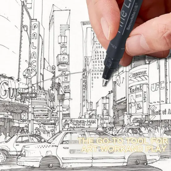 Micro Fineliner Pens, Black Drawing Art Pens,12 Archival Pen Waterproof Ink Set Artist Supplies Archival Inking Markers Sketch Outline Pen, Precision Drawing and Sketching Kit {5}