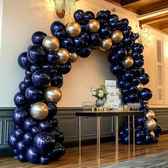 Navy Blue Balloons Double Stuffed Dark Royal Blue Balloon Garland Different Sizes 18/12/5in Pearl Balloon Arch Kit For Graduation Birthday Baby Shower Wedding Party Decorations {5}