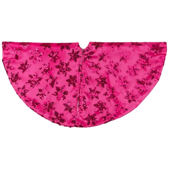 Northlight Sequin Snowflake Mini Christmas Tree Skirt - Pink - 20" {5}