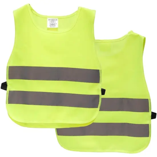 Kids Reflector Vest - 2-Pack High Visibility Vests, Reflective Vests for Outdoor Night Activities or Construction Worker Costume, For Ages 3-14 Yellow {1}