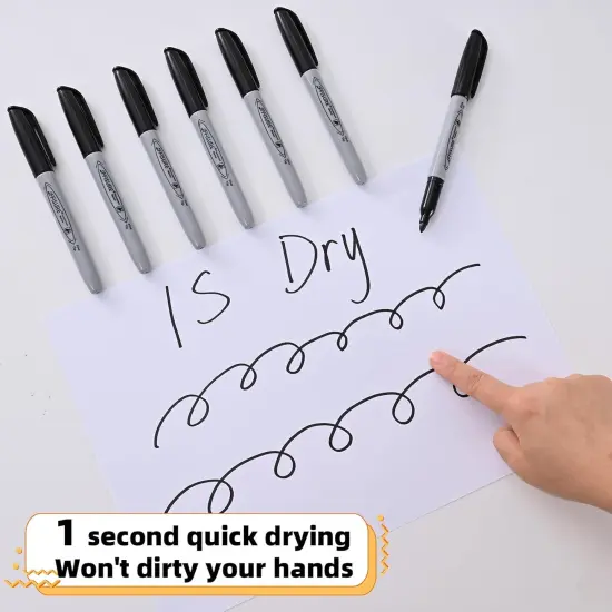 Permanent markers, 40 packs permanent markers bulk, quick drying in one second, waterproof, smooth, not easy to erase, durable, can be marked on glass, tiles and cloth, office supplies,Gray shell {4}